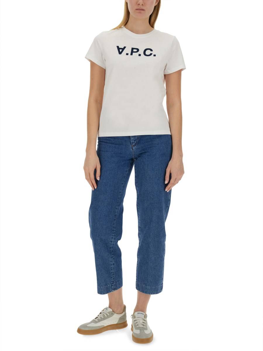 A.P.C. T-SHIRT IN JERSEY DI COTONE CON LOGO