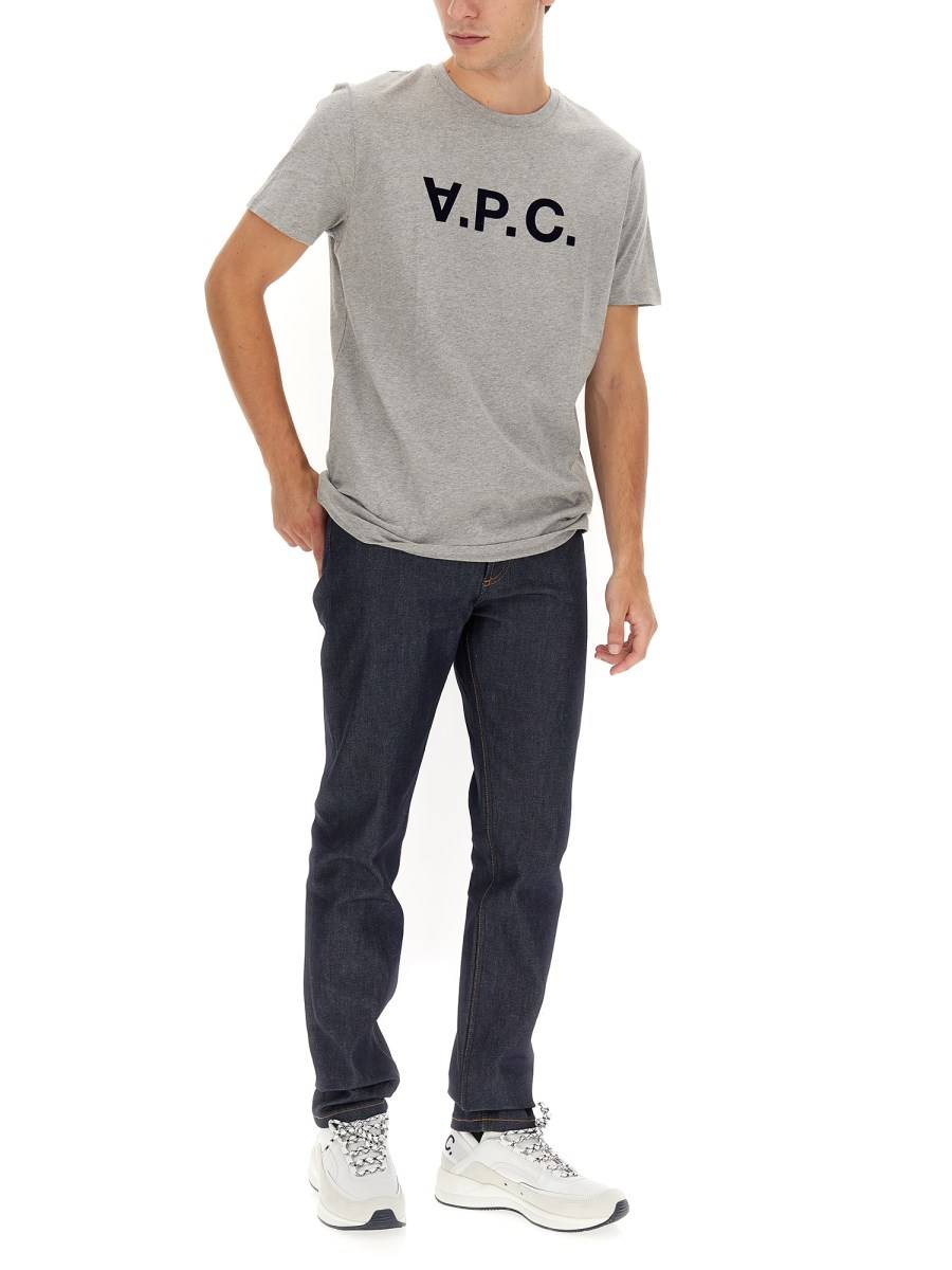 A.P.C. T-SHIRT IN JERSEY DI COTONE CON LOGO
