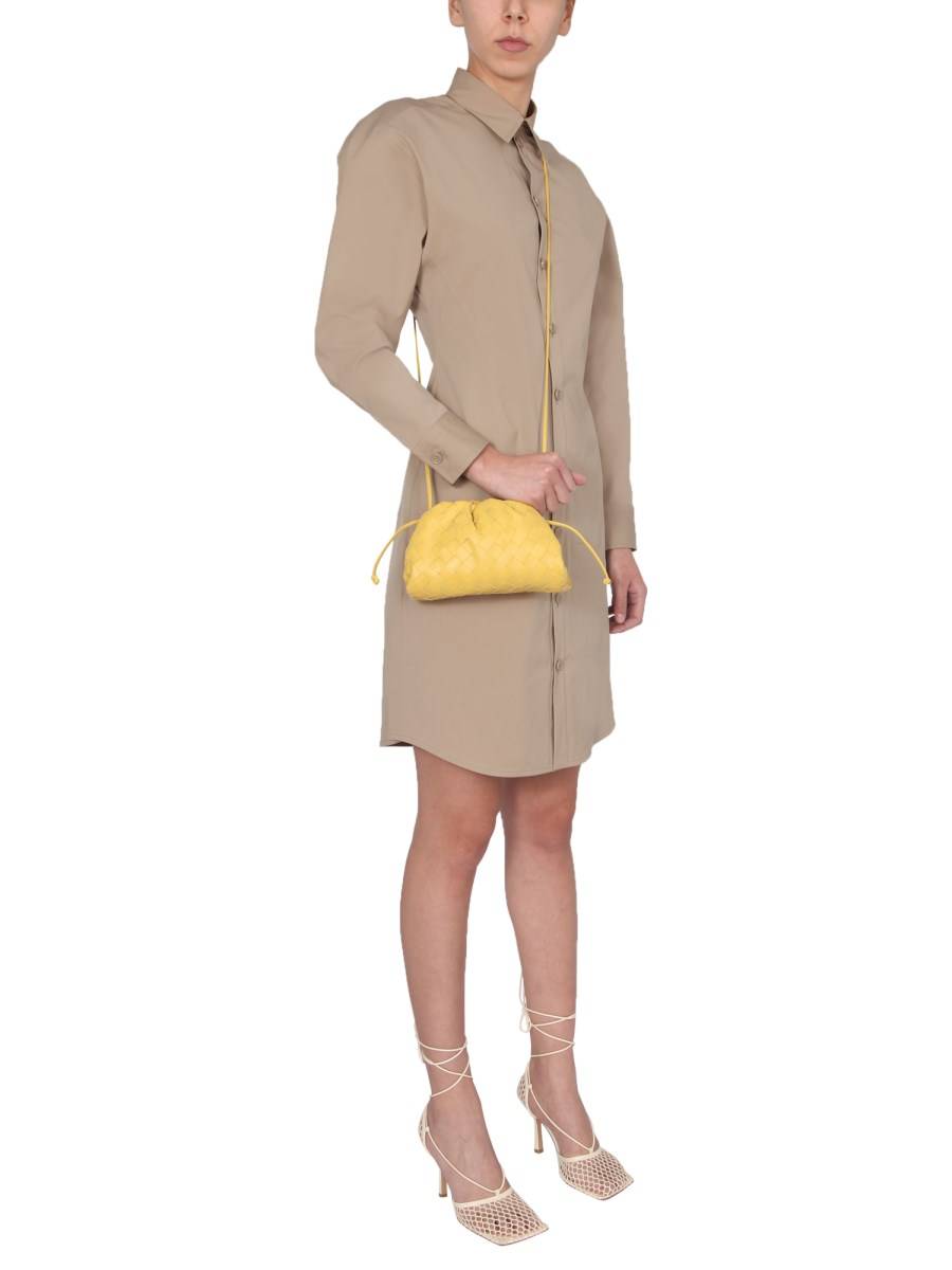BOTTEGA VENETA ABITO CHEMISIER IN POPELINE DI COTONE STRETCH COMPATTO