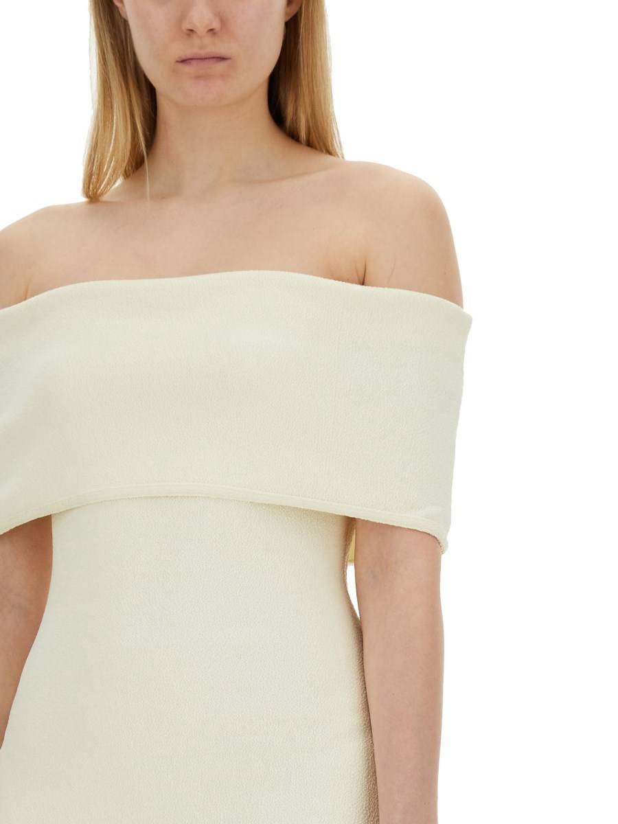 BOTTEGA VENETA ABITO CON SPALLE SCOPERTE IN NYLON TESTURIZZATO