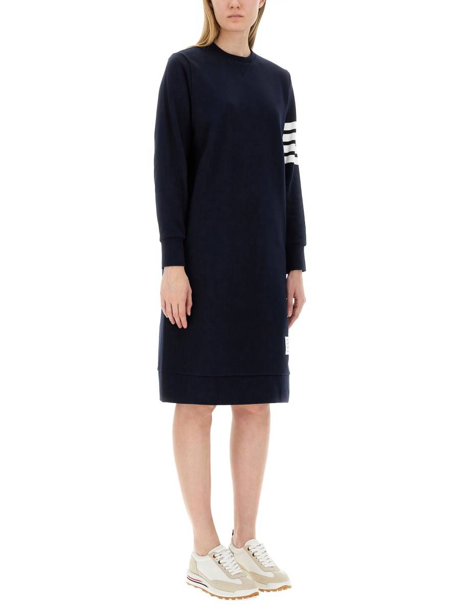THOM BROWNE ABITO IN FELPA DI COTONE CON DETTAGLIO 4 BAR