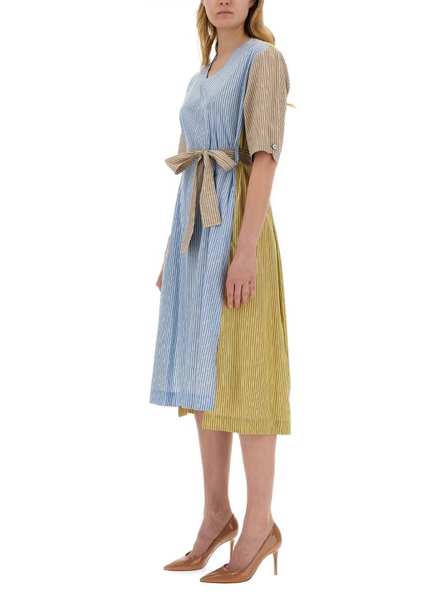 PAUL SMITH ABITO MIDI IN POPELINE DI COTONE CON MOTIVO RIGA