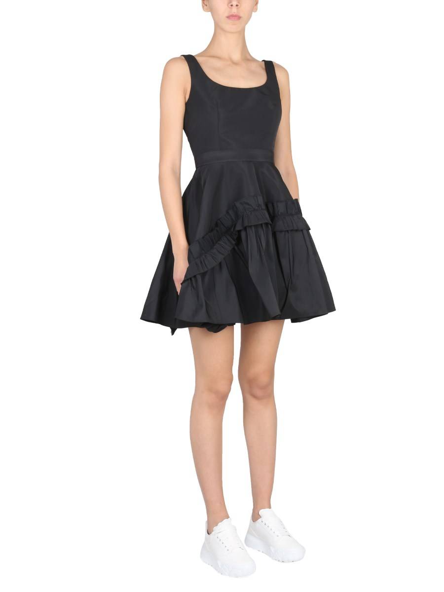 ALEXANDER McQUEEN ABITO MINI IN POLYFAILLE CON SCOLLO PROFONDO