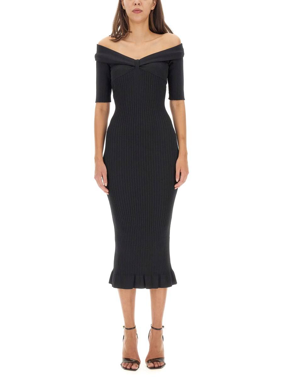 PHILOSOPHY DI LORENZO SERAFINI ABITO OFF-THE-SHOULDER IN MAGLIA STRETCH