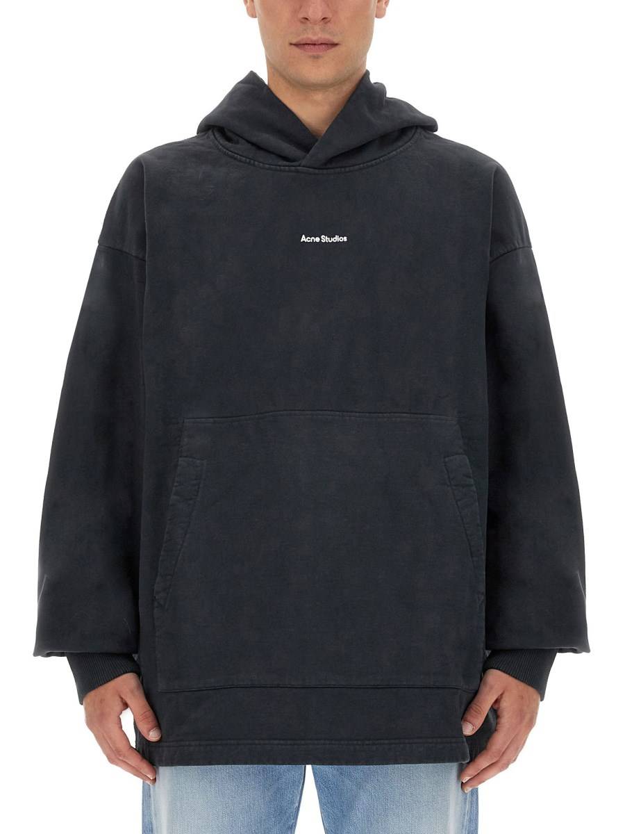 ACNE STUDIOS FELPA CON CAPPUCCIO E LOGO