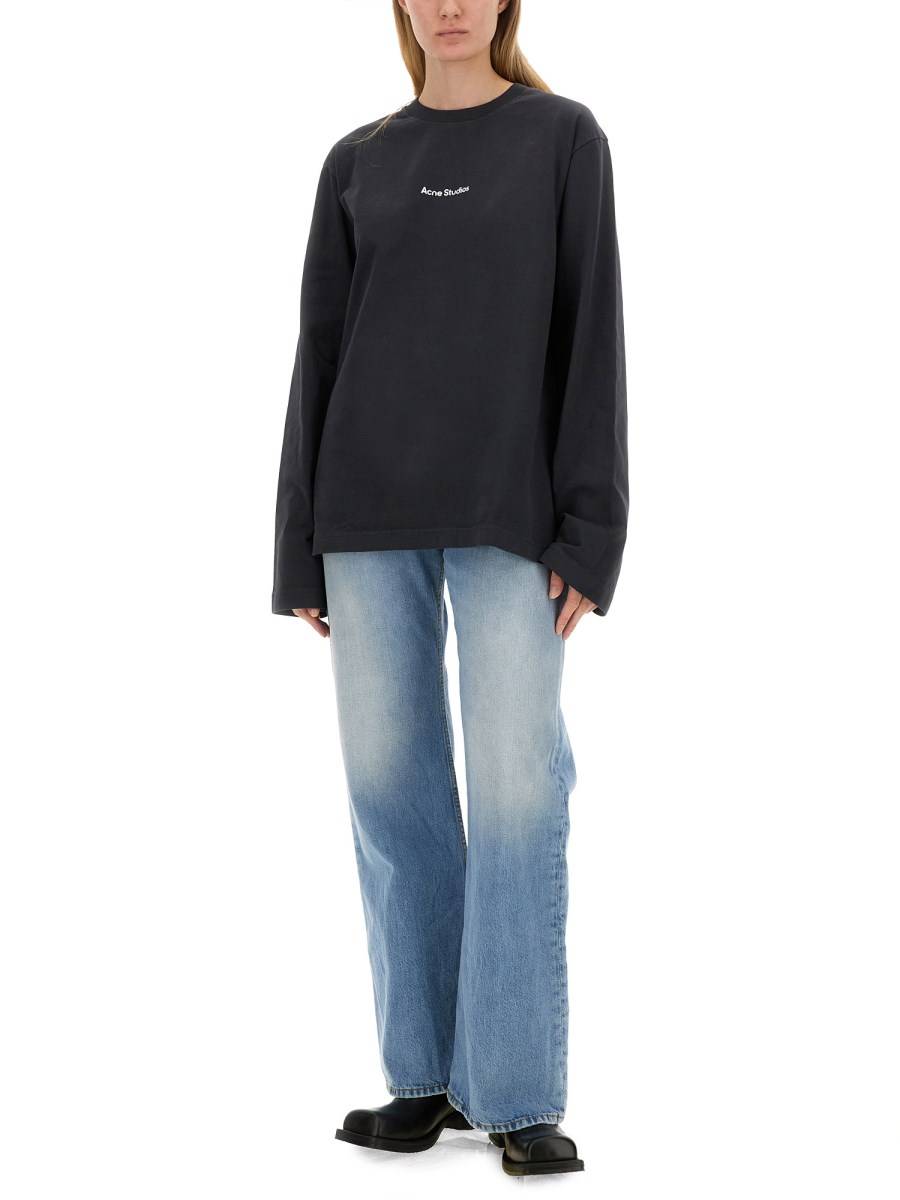 ACNE STUDIOS T-SHIRT IN JERSEY DI COTONE CON LOGO