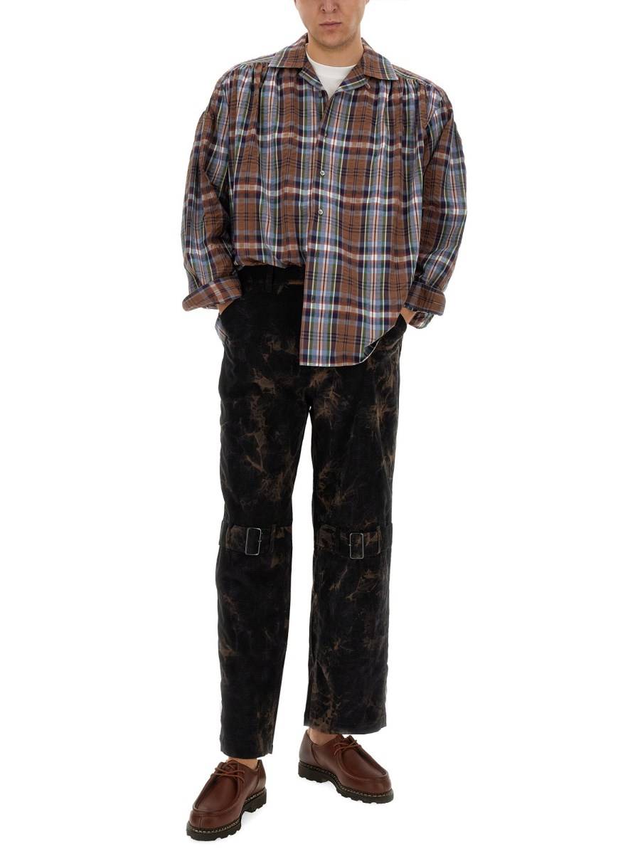 AïE PANTALONE A COSTE IN COTONE DOBBY