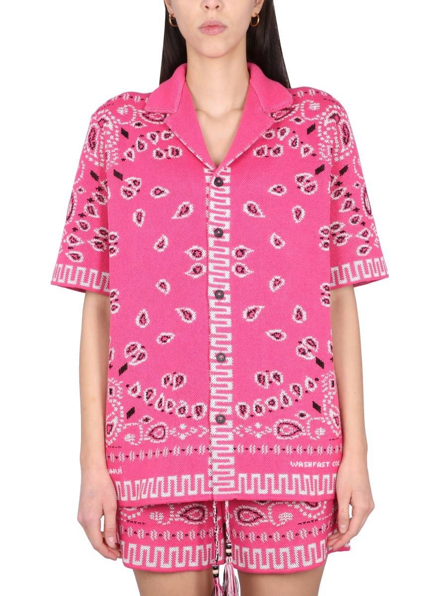 ALANUI CAMICIA BANDANA IN PIQUET DI COTONE