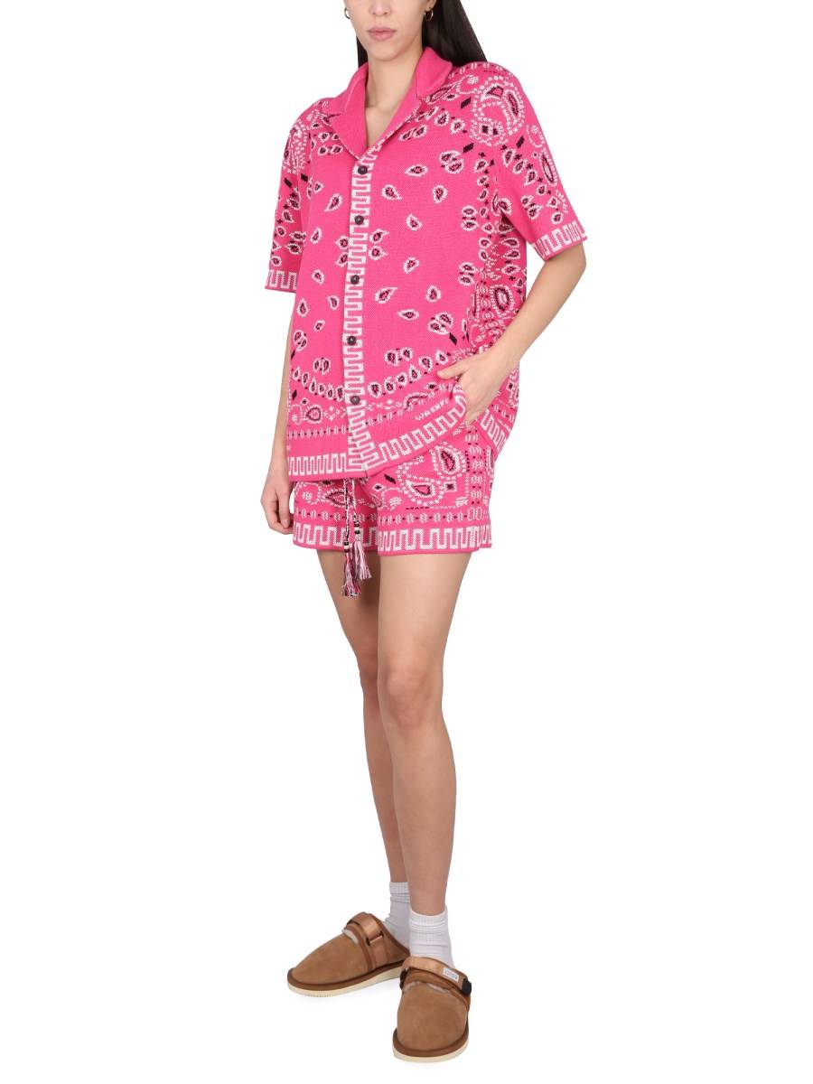 ALANUI SHORT BANDANA IN PIQUET DI COTONE
