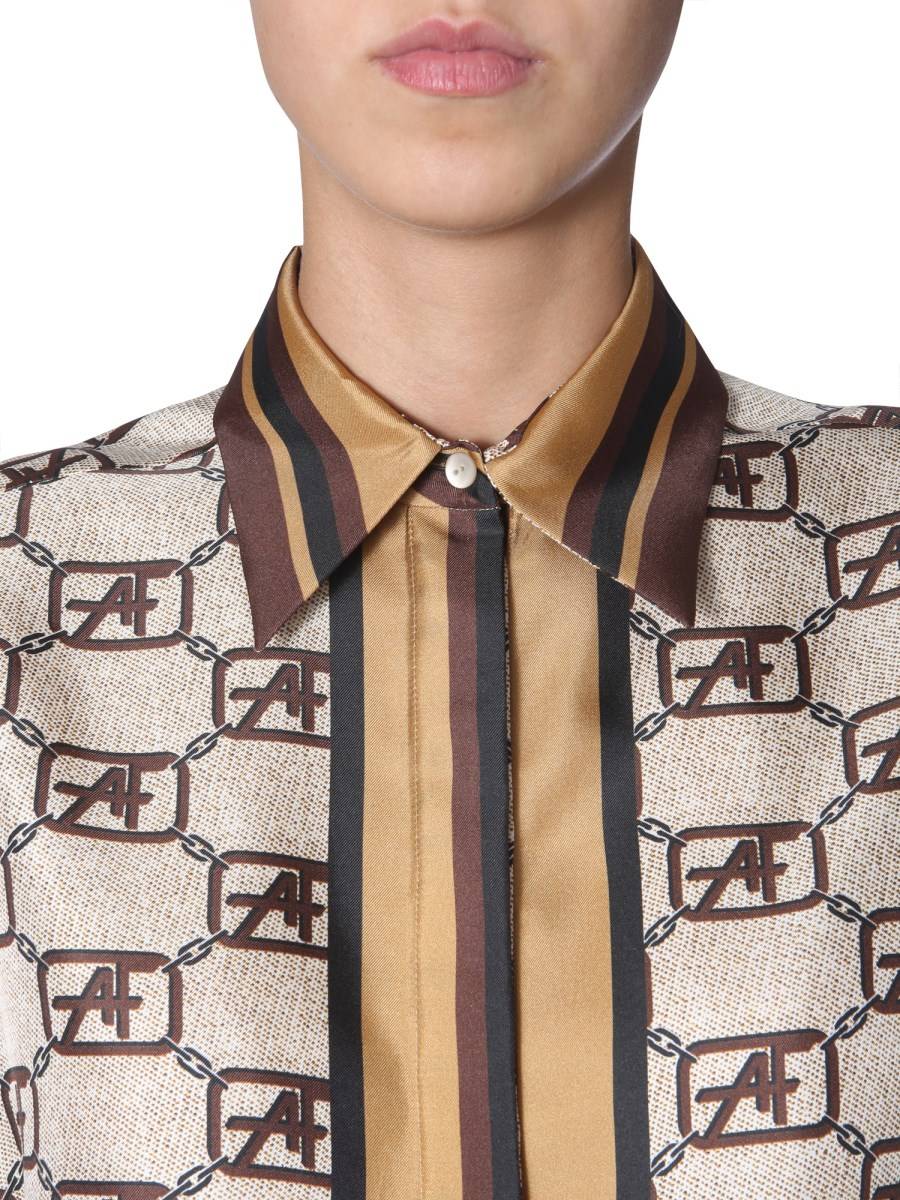 ALBERTA FERRETTI CAMICIA IN TWILL LOGO STORY