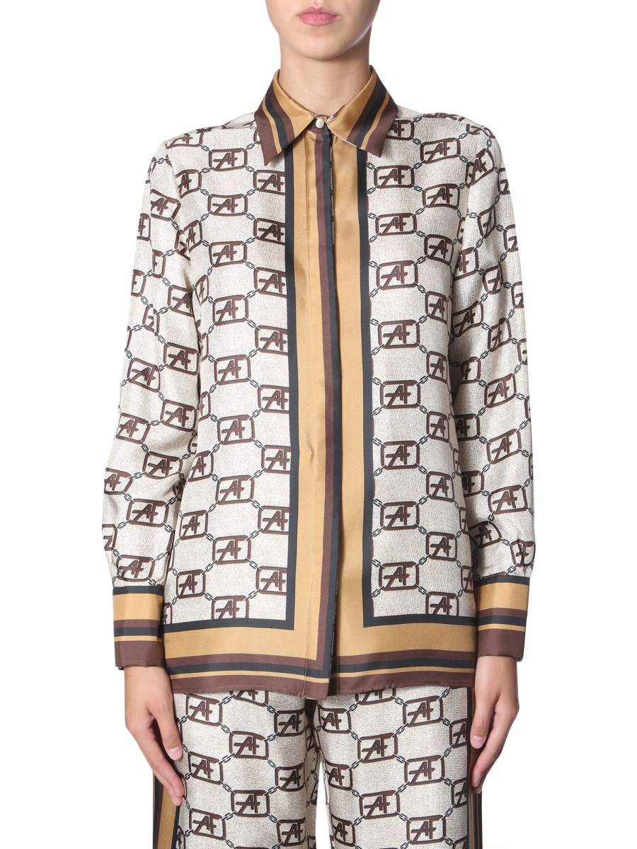 ALBERTA FERRETTI CAMICIA IN TWILL LOGO STORY