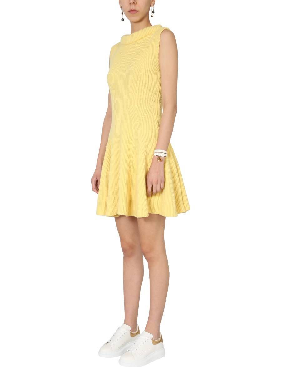 ALEXANDER McQUEEN ABITO MINI IN MAGLIA DI LANA