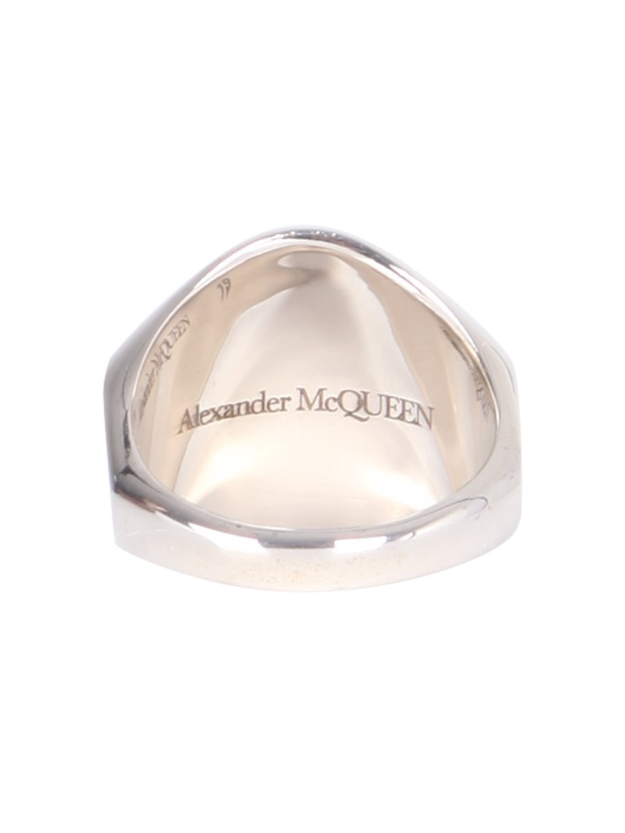 ALEXANDER McQUEEN ANELLO SKULL TAG IN OTTONE