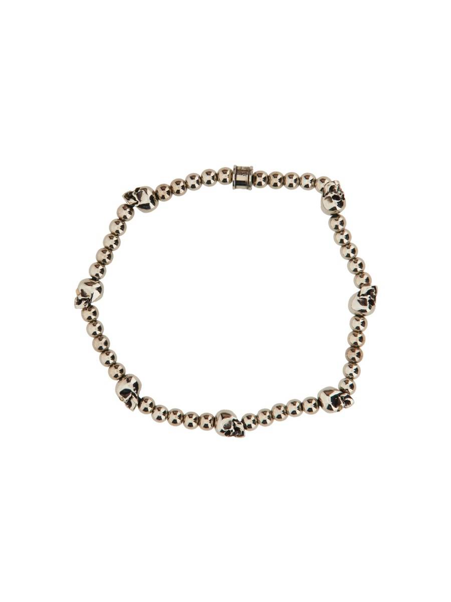 ALEXANDER McQUEEN BRACCIALE CON PERLINE E TESCHI