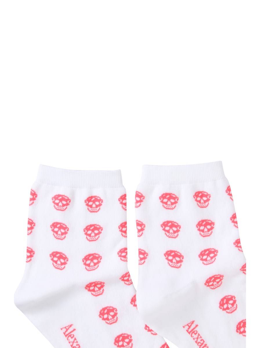 ALEXANDER McQUEEN CALZINO CORTO SKULL IN COTONE