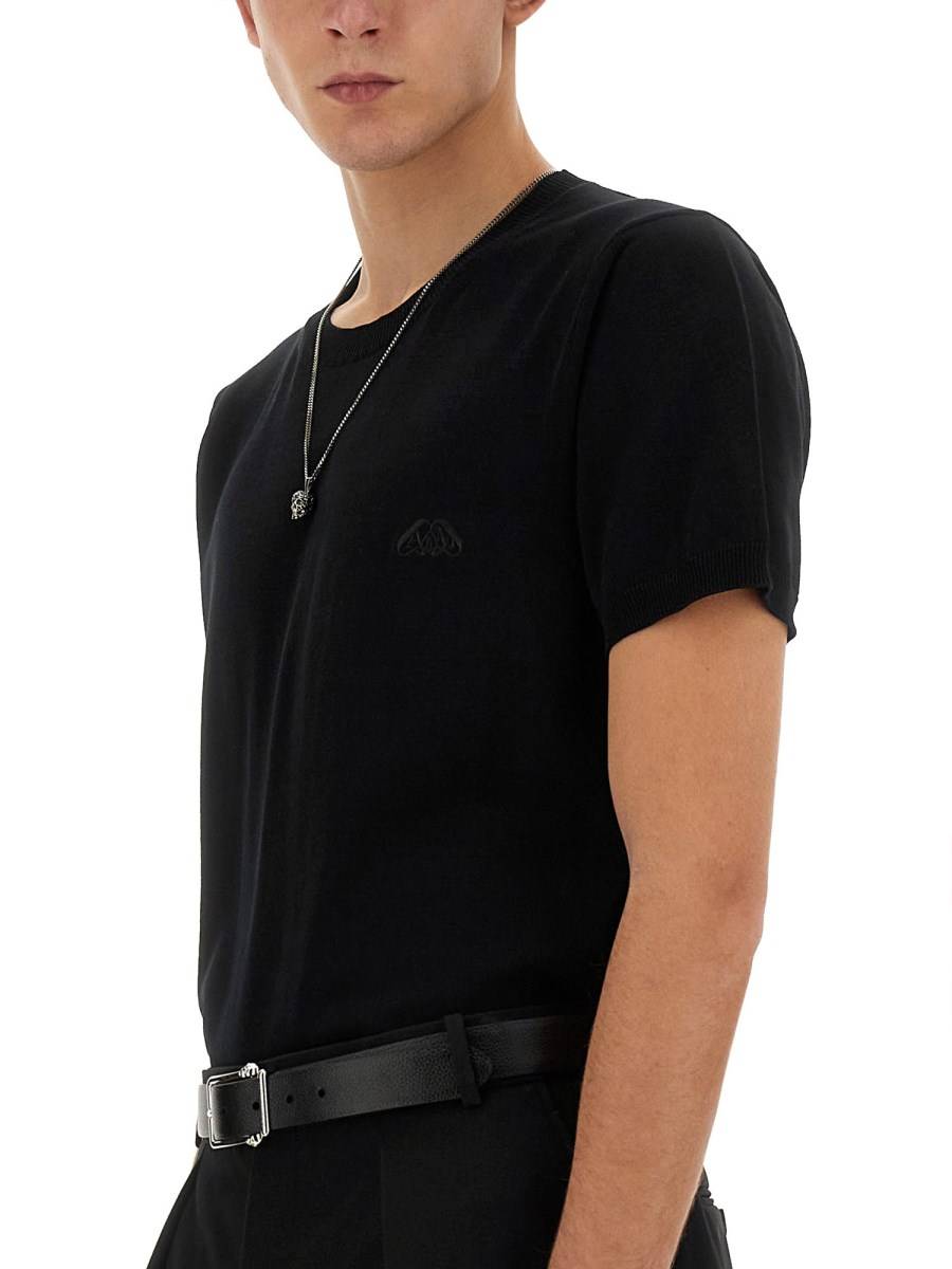 ALEXANDER McQUEEN COLLANA SKULL PAVÈ IN OTTONE