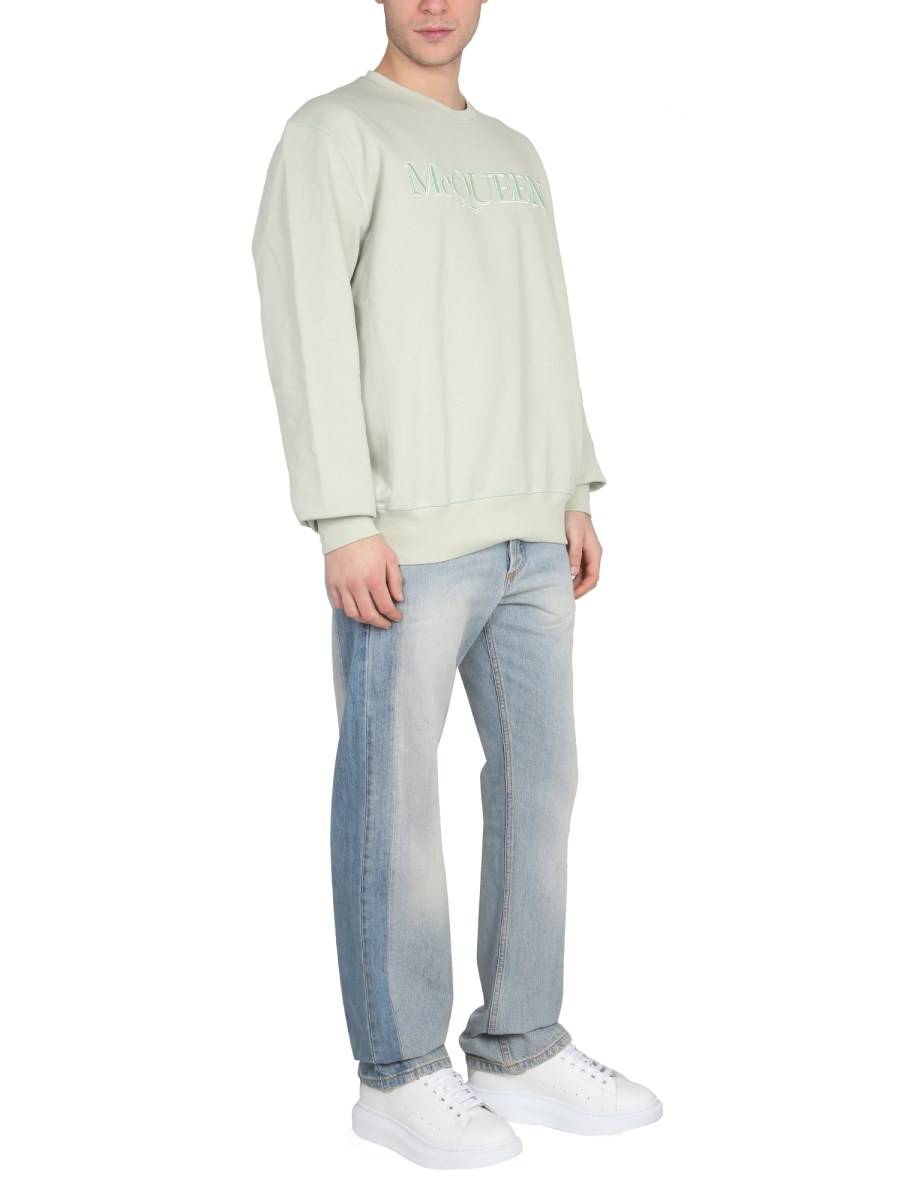 ALEXANDER McQUEEN FELPA IN COTONE CON RICAMO LOGO