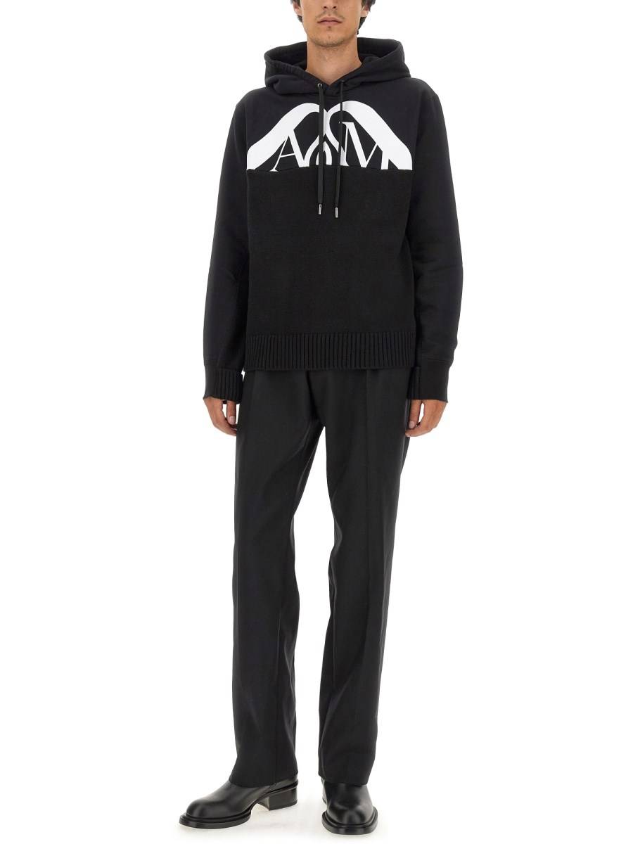 ALEXANDER McQUEEN FELPA IN COTONE CON STAMPA LOGO