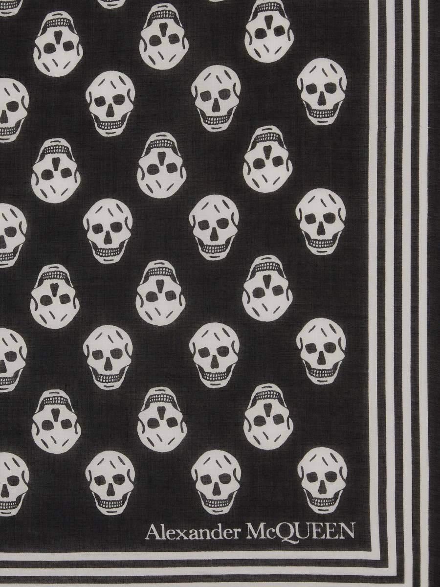 ALEXANDER McQUEEN FOULARD CON STAMPA BIKER SKULL