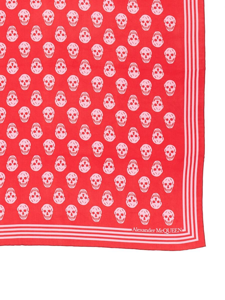 ALEXANDER McQUEEN FOULARD CON STAMPA BIKER SKULL