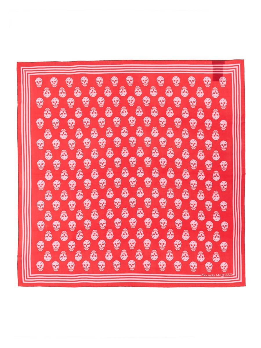 ALEXANDER McQUEEN FOULARD CON STAMPA BIKER SKULL