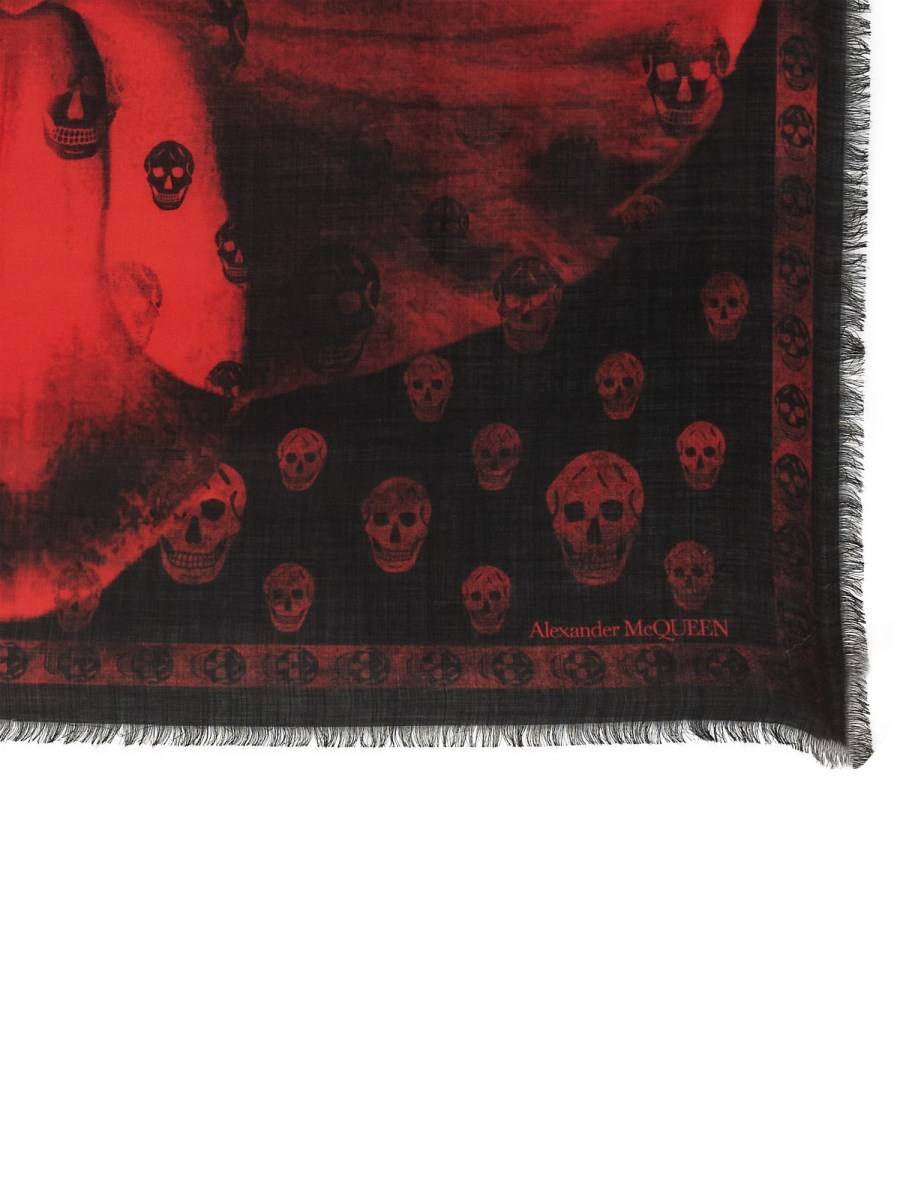 ALEXANDER McQUEEN FOULARD SKULL CON STAMPA ORCHID