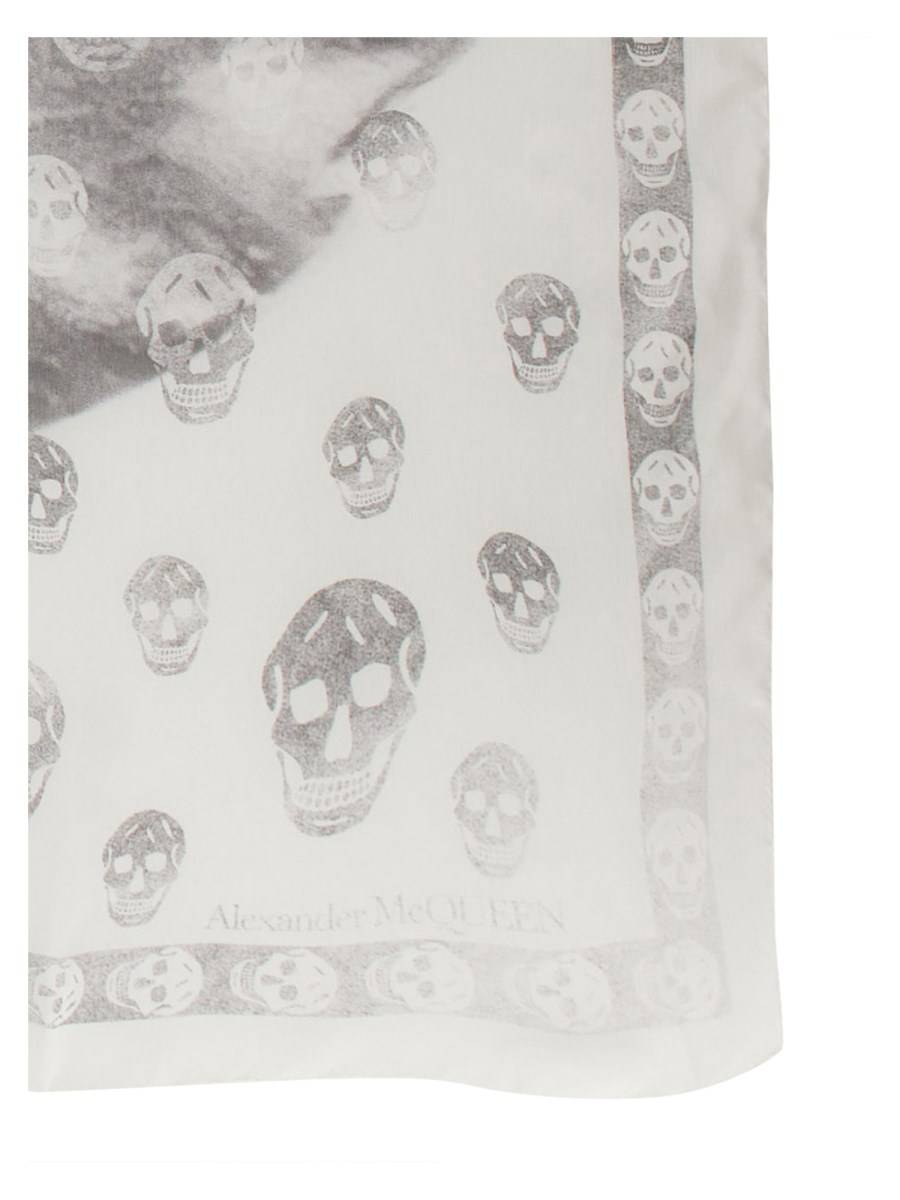 ALEXANDER McQUEEN FOULARD SKULL ORCHID IN SETA