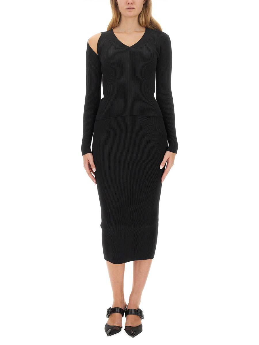 ALEXANDER McQUEEN GONNA A TUBINO IN MAGLIA A COSTE