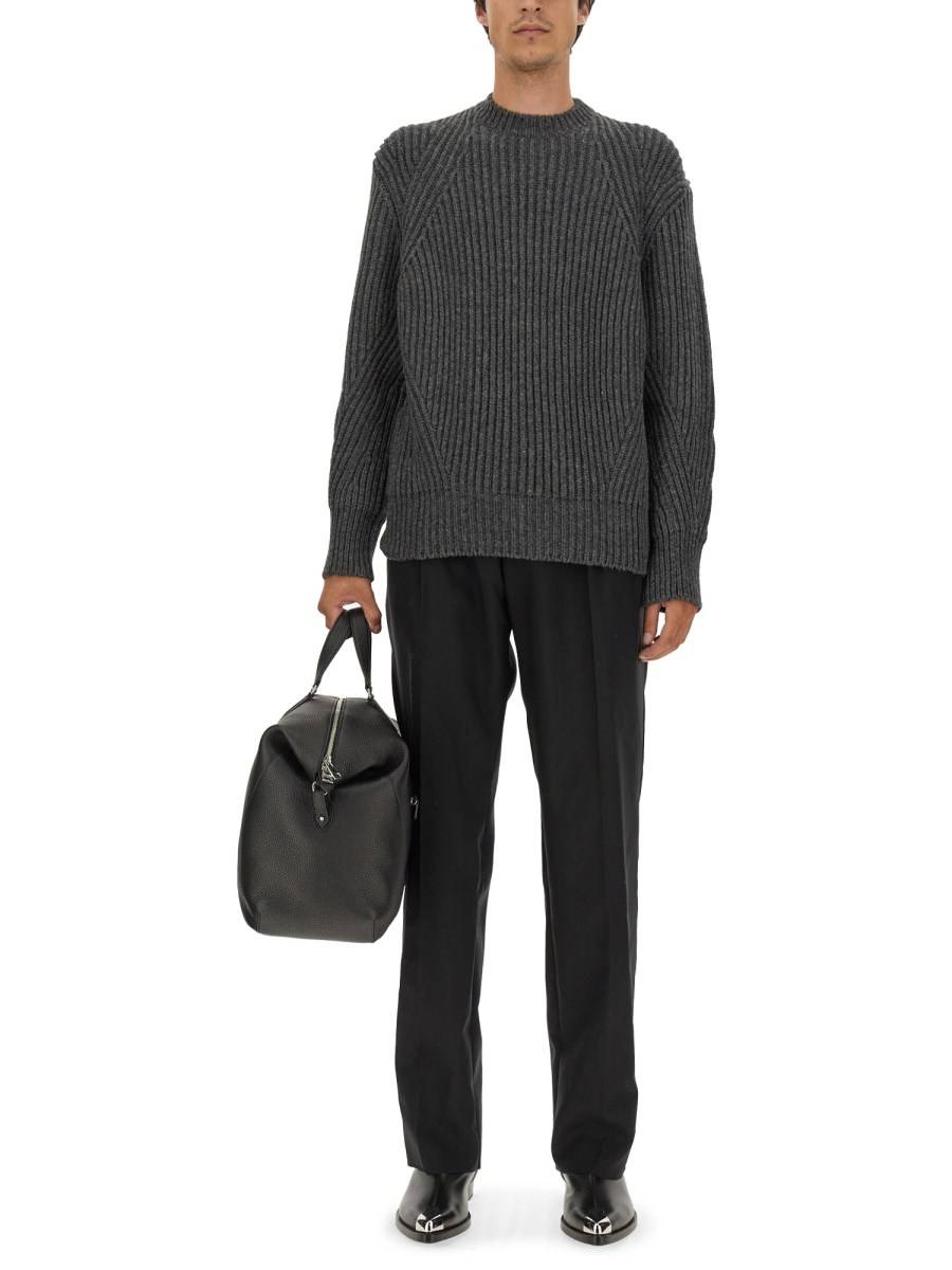 ALEXANDER McQUEEN MAGLIA IN LANA A COSTE PESANTI