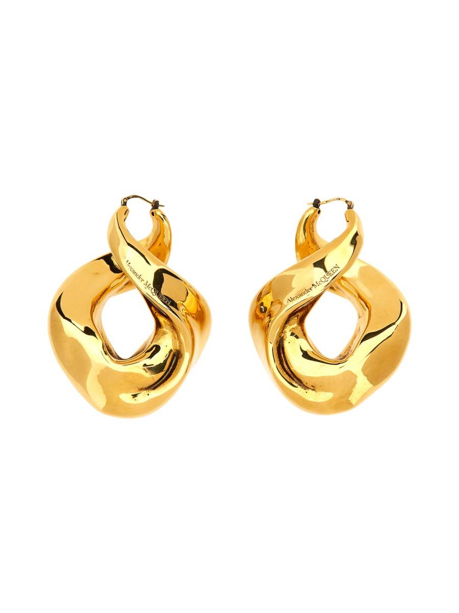 ALEXANDER McQUEEN ORECCHINI TWISTED IN OTTONE