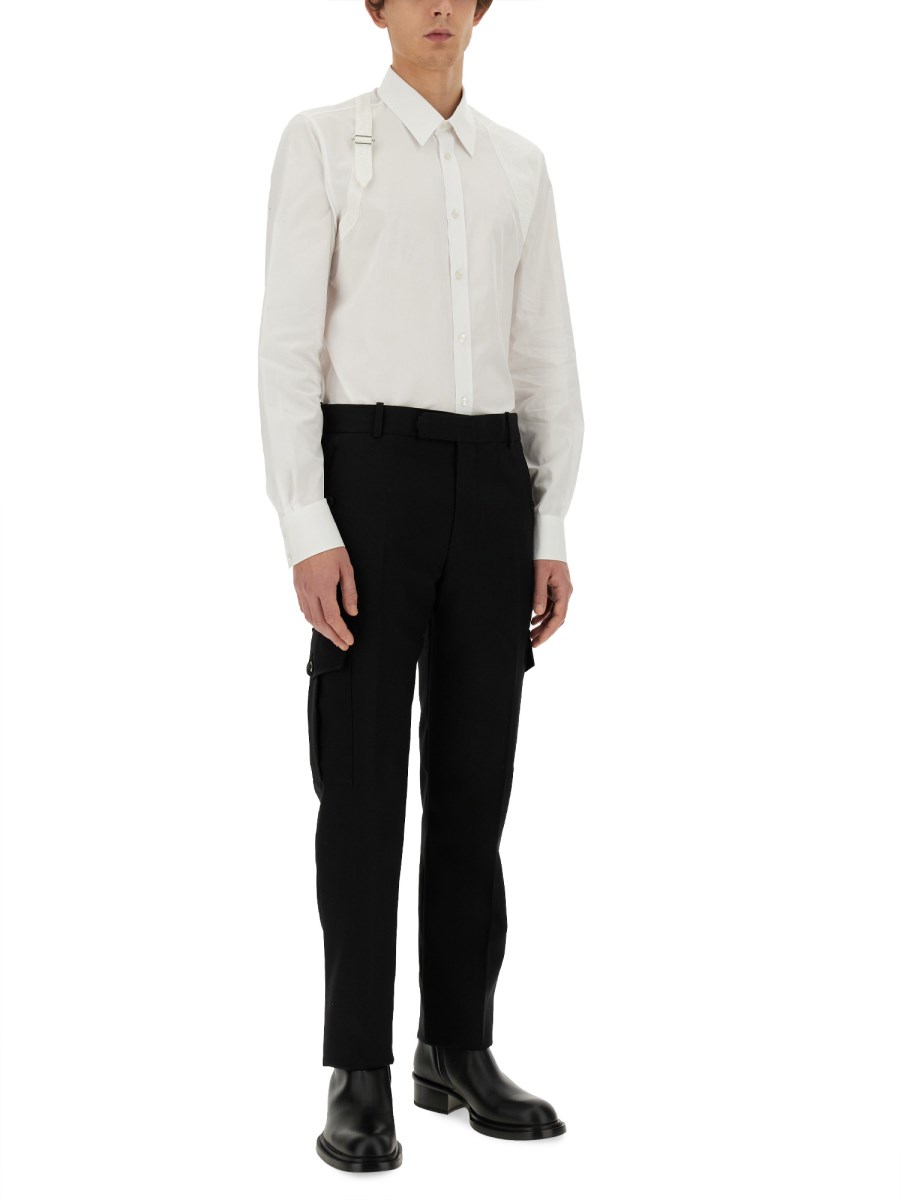 ALEXANDER McQUEEN PANTALONE MILITARY IN LANA