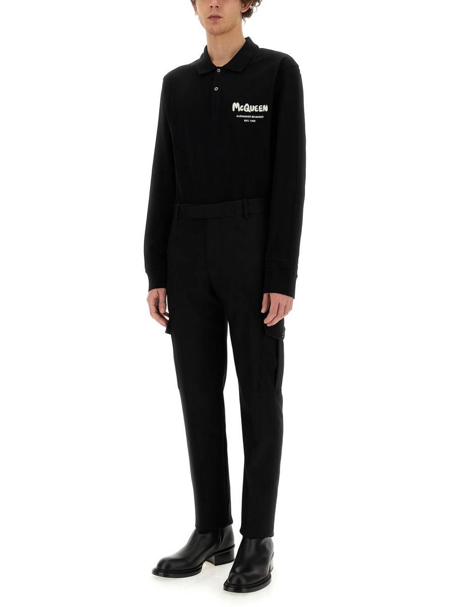 ALEXANDER McQUEEN POLO IN PIQUÉ DI COTONE CON LOGO