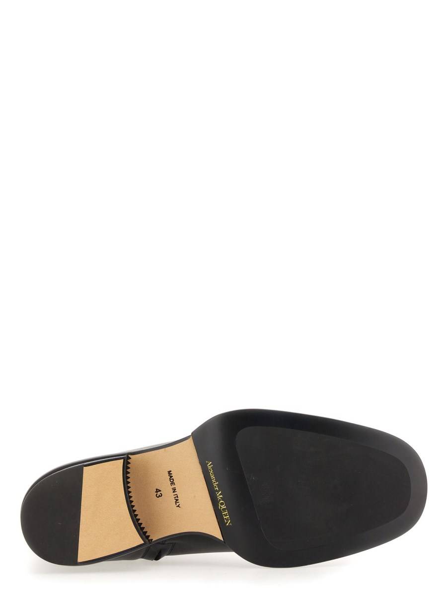 ALEXANDER McQUEEN STIVALETTO CUBANO STACK IN PELLE