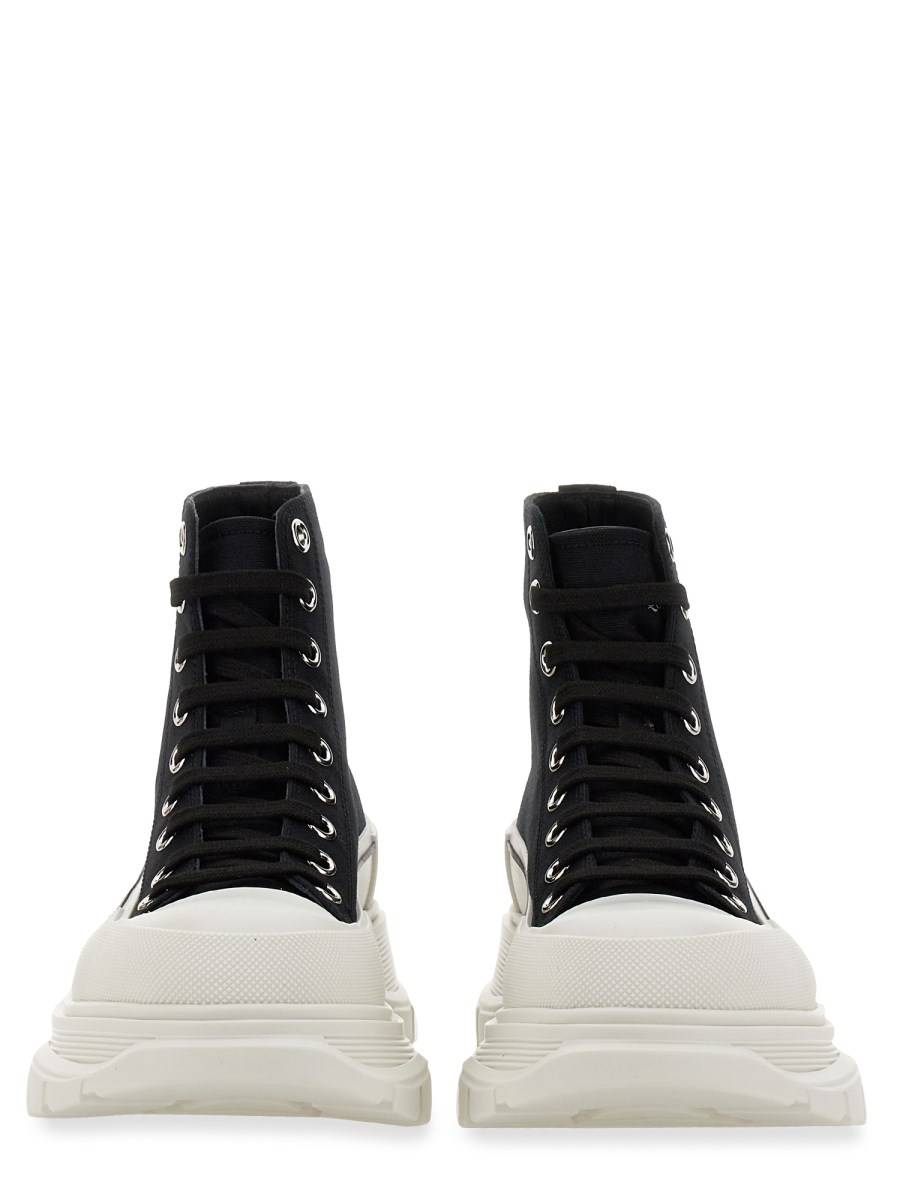 ALEXANDER McQUEEN STIVALETTO TREAD SLICK IN COTONE