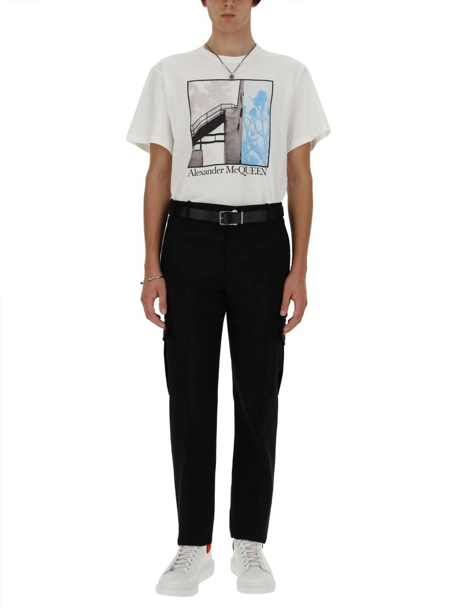ALEXANDER McQUEEN T-SHIRT CON STAMPA IN COTONE