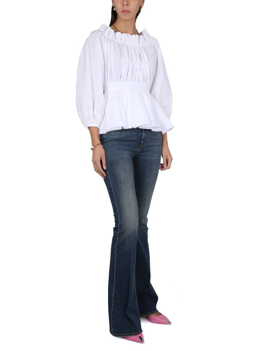 ALEXANDER McQUEEN TOP IN POPELINE DI COTONE