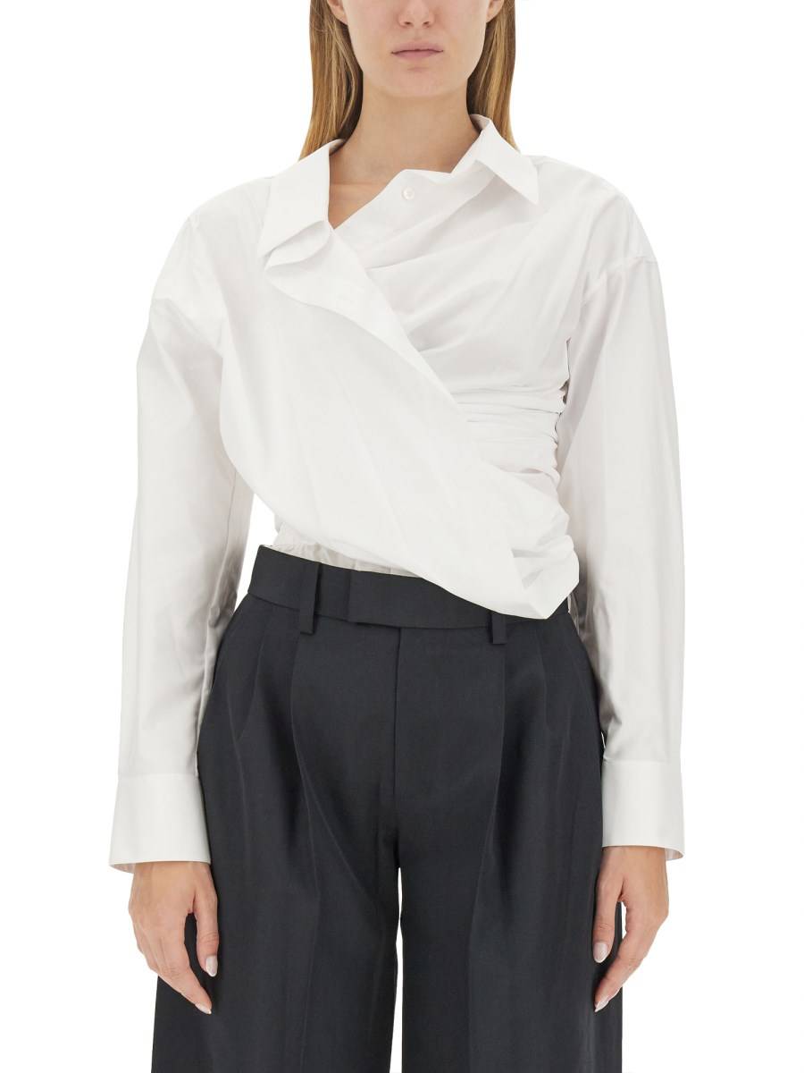 ALEXANDER WANG CAMICIA DRAPPEGGIATA IN COTONE