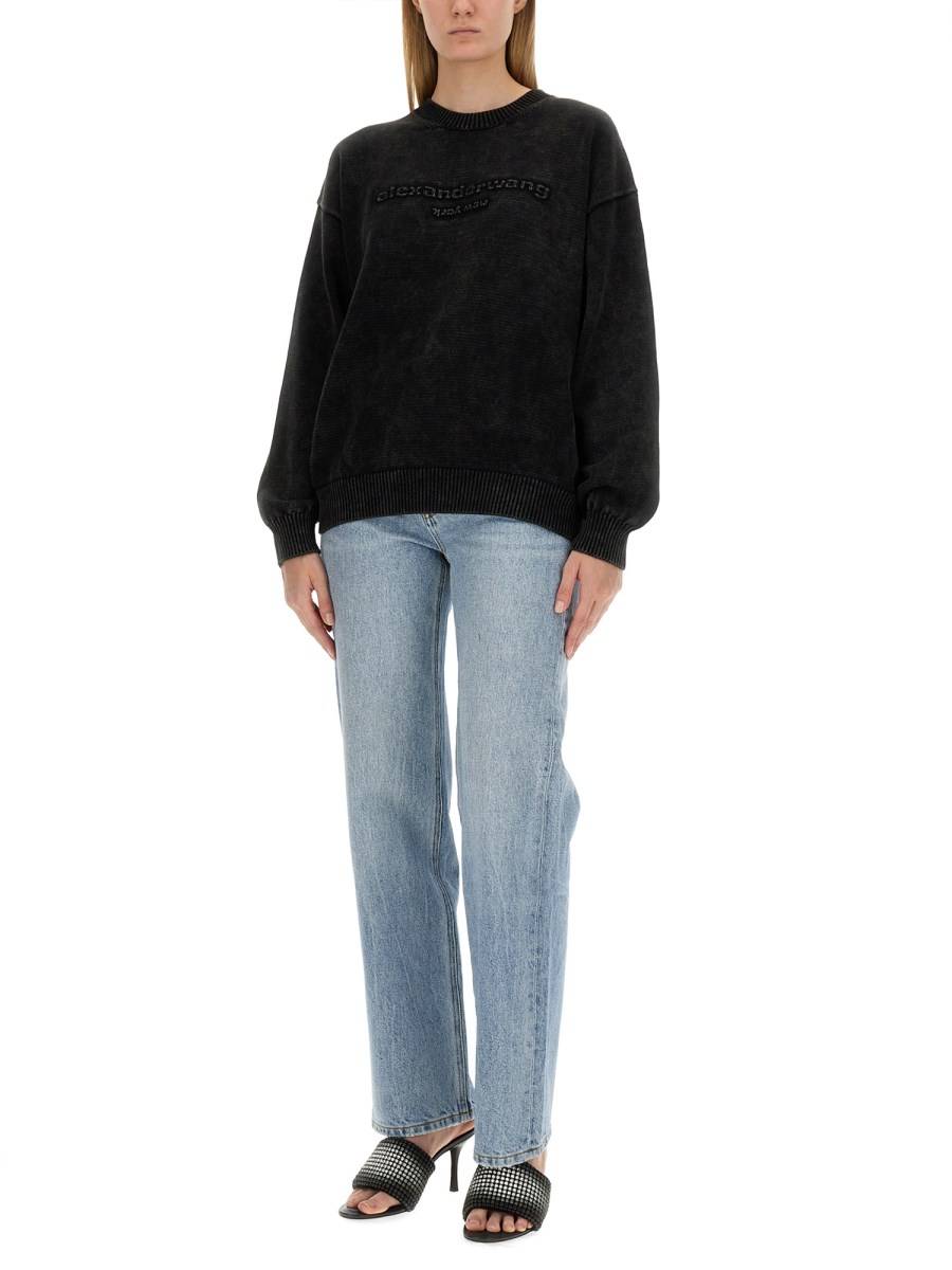 ALEXANDER WANG FELPA IN COTONE CON LOGO