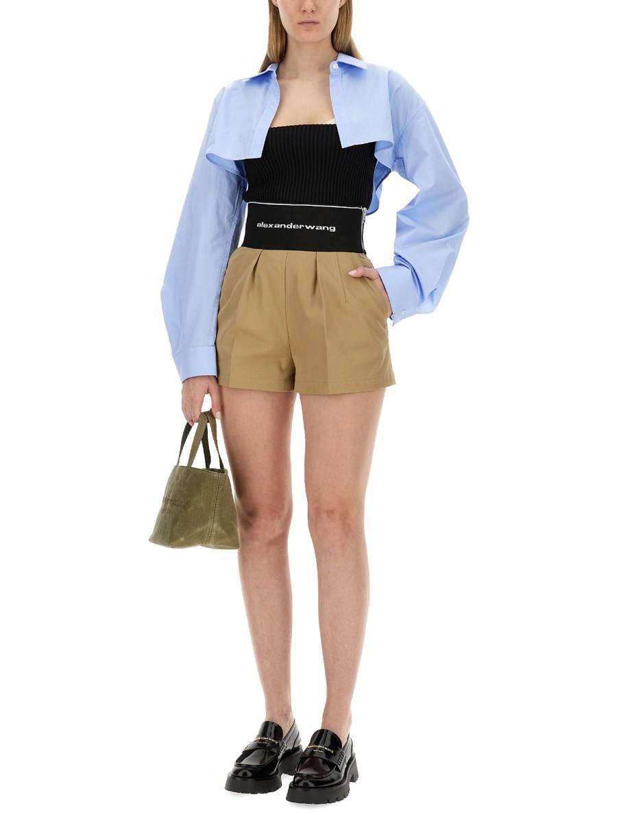 ALEXANDER WANG SHORT SAFARI IN COTONE CON LOGO