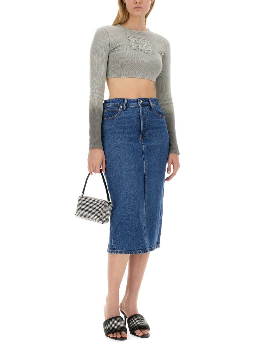 ALEXANDERWANG.T TOP IN COTONE CON LOGO
