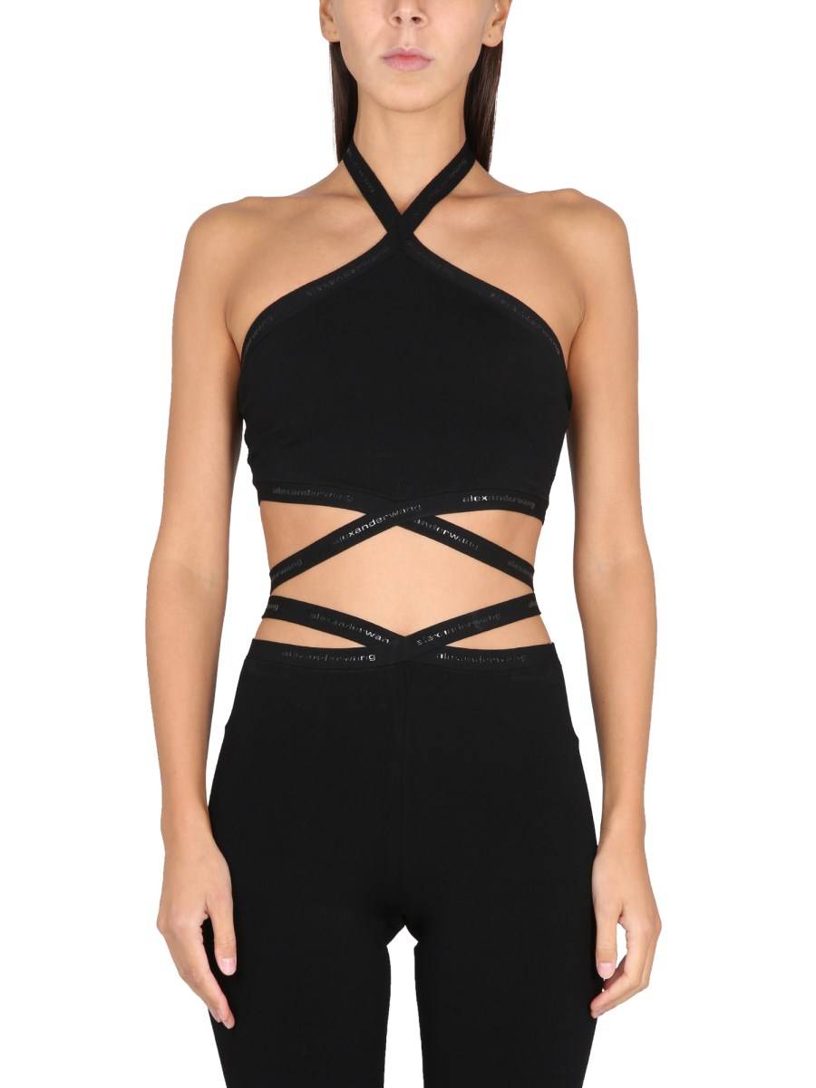 ALEXANDERWANG.T TOP IN MAGLIA CON LOGO