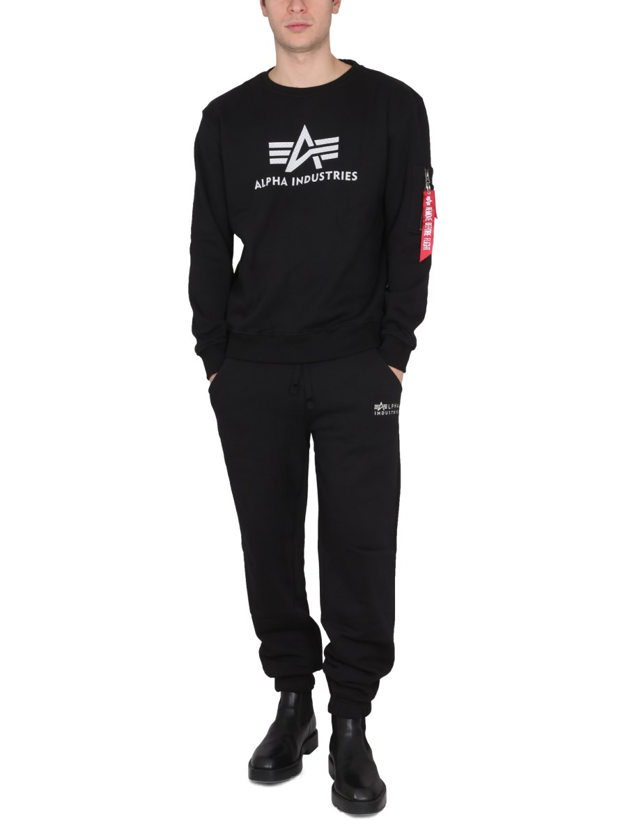 ALPHA INDUSTRIES FELPA IN COTONE CON STAMPA LOGO