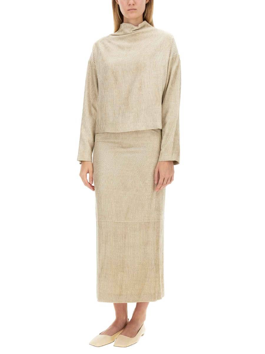 ALYSI BLUSA VELVET A COSTE LARGHE