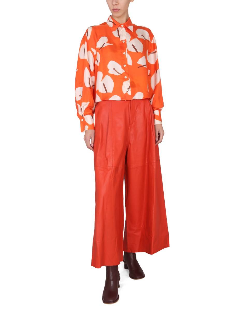 ALYSI PANTALONE AMPIO IN PELLE