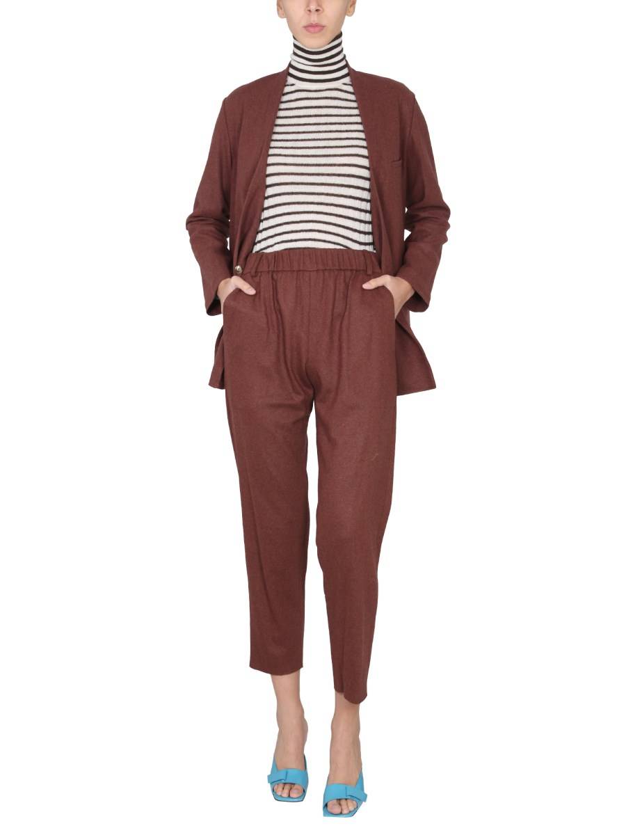 ALYSI PANTALONE CIGARETTE IN LANA VERGINE