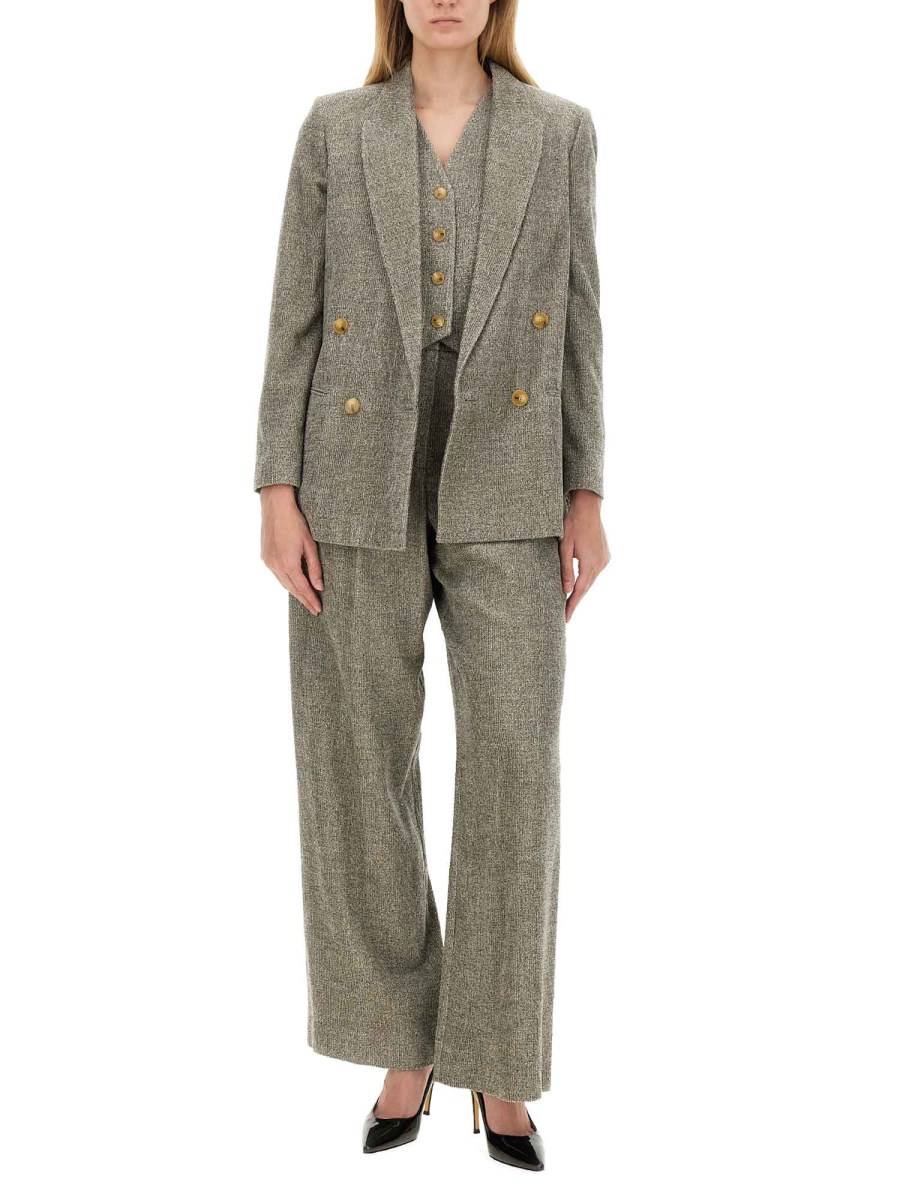 ALYSI PANTALONE PALAZZO IN VELVET