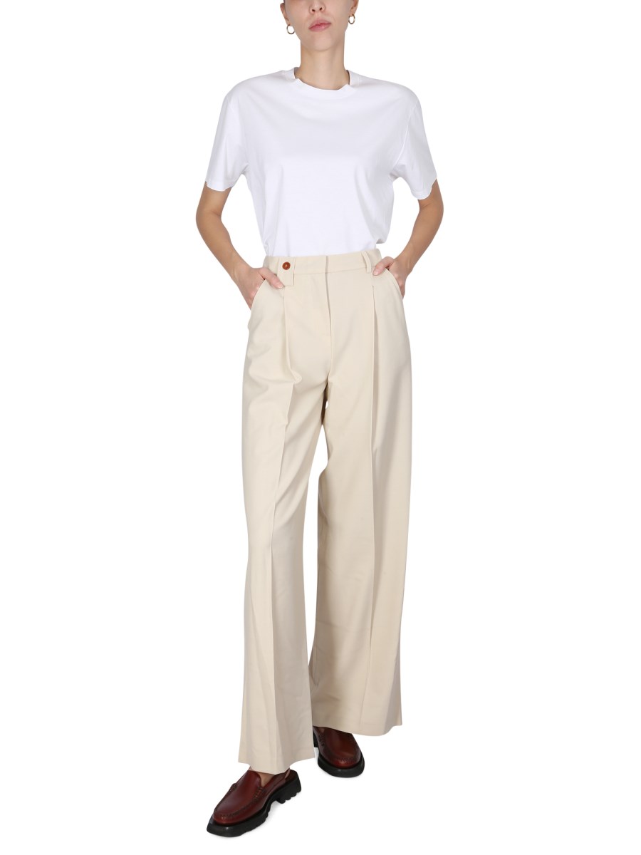 ALYSI PANTALONE WIDE LEG IN MISTO LANA VERGINE