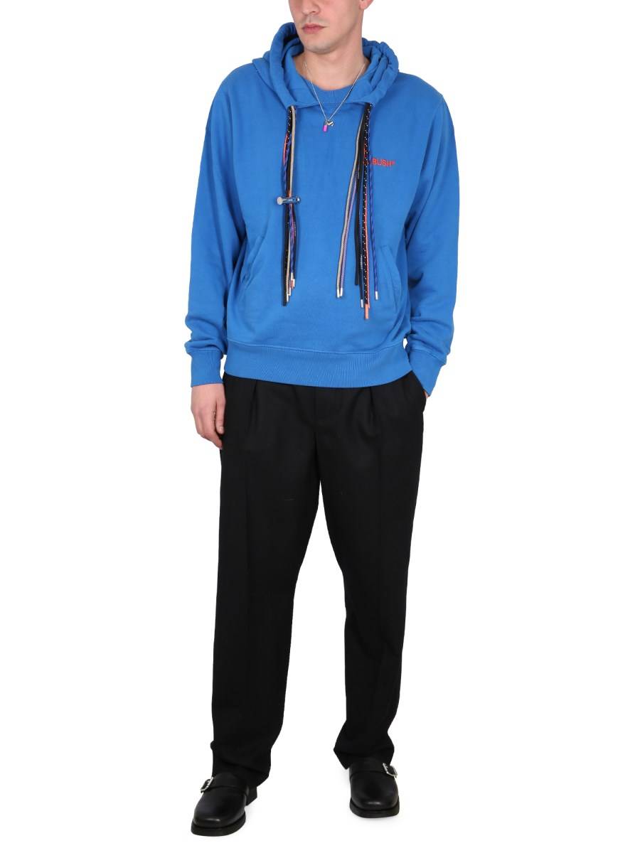AMBUSH FELPA IN COTONE CON CAPPUCCIO MULTICORD