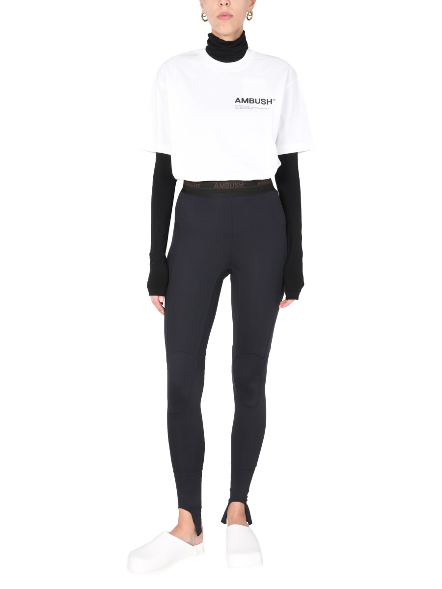 AMBUSH LEGGINGS "SCUBA" IN NYLON CON BANDA LOGATA