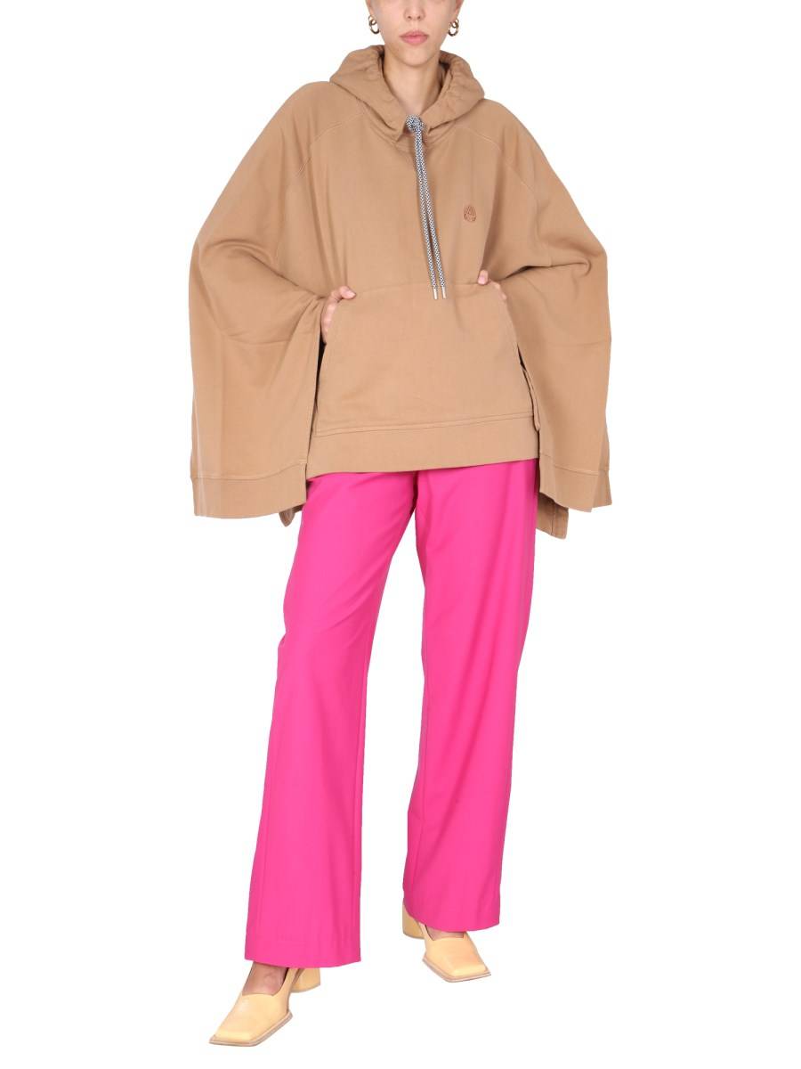 AMBUSH PANTALONE CON BOTTONE IN MISTO LANA VERGINE